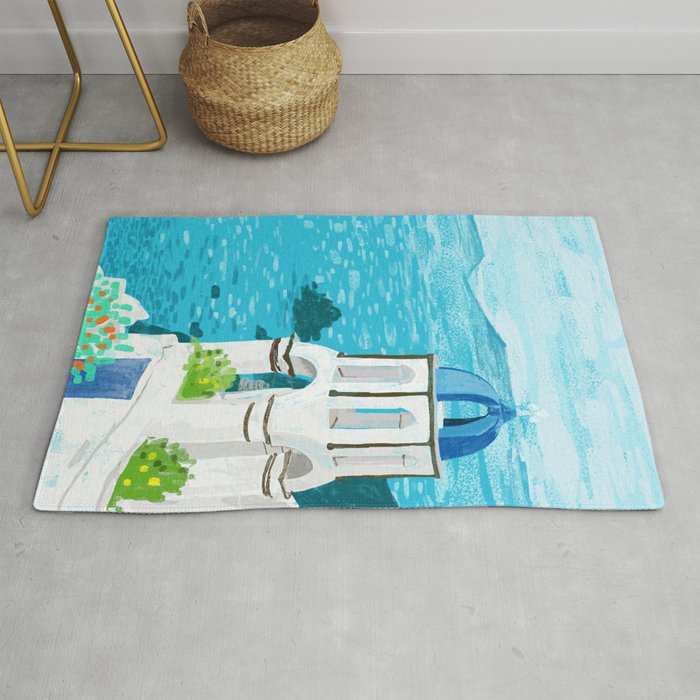 Greek Landscape #Painting #Travel #Greece Rug