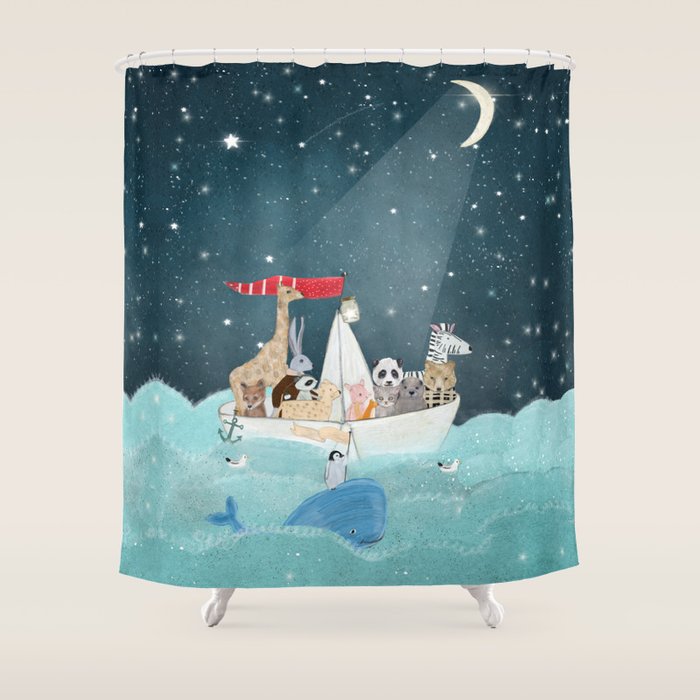 Little Nautical Explorers Shower Curtain