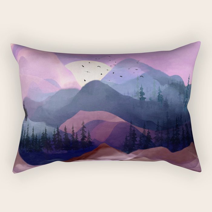 Misty Mountain Morning Rectangular Pillow