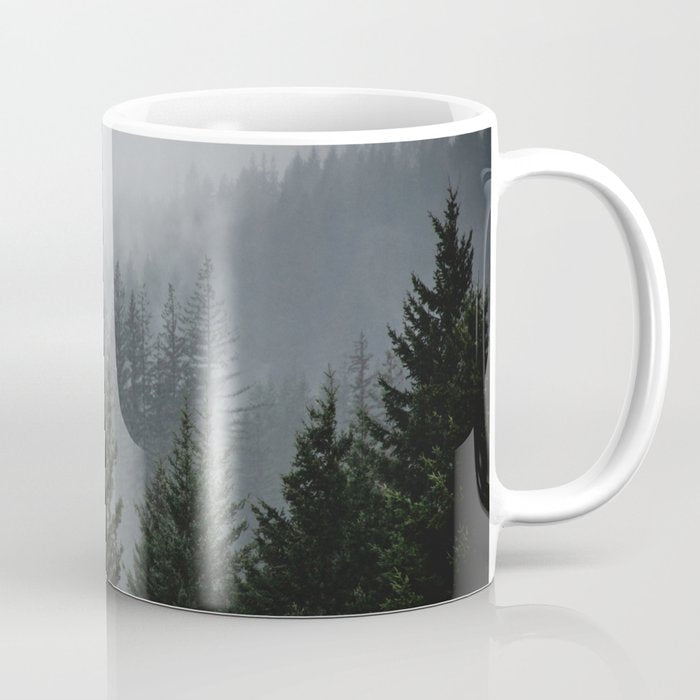 Forest Fog Mountain V - Wanderlust Nature Photography Coffee Mug