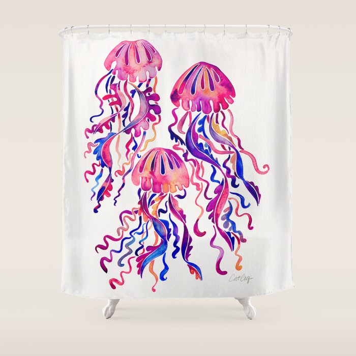 Jellyfish - Magenta Palette Shower Curtain