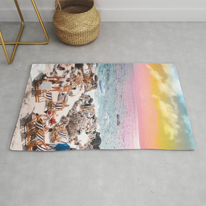 Beach Day, Travel Photography Digital Wall Decor, Tropical Beach Island Collage Rug