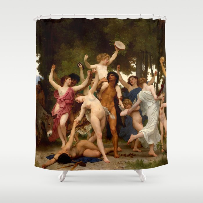 William-Adolphe Bouguereau "The Youth Of Bacchus" Shower Curtain