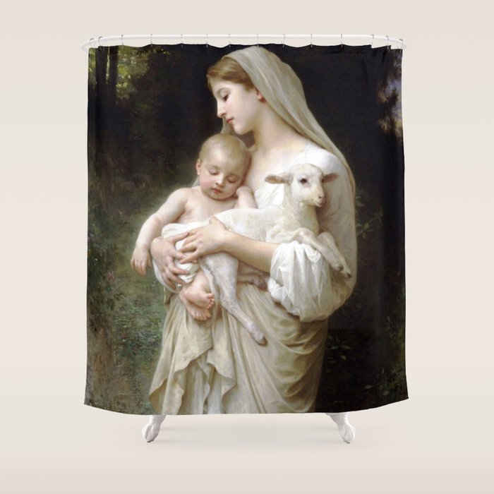William-Adolphe Bouguereau "L'Innocence (Innocence)"(1893) Shower Curtain