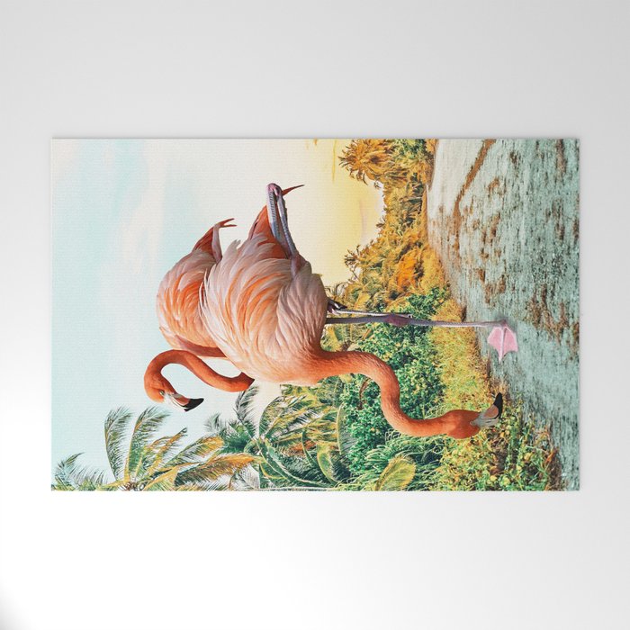 Flamingo Vacay #Photography #Surrealism Welcome Mat