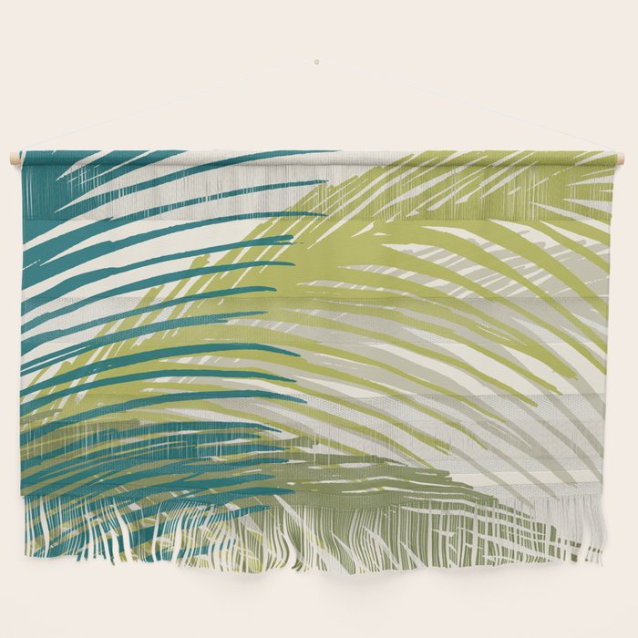 Green Palm Leaf Silhouettes Wall Hanging