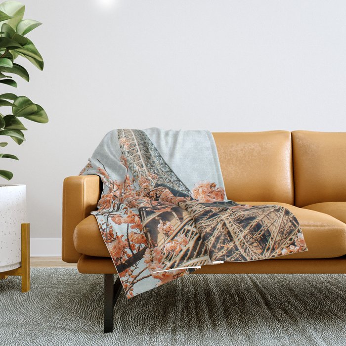 Paris In Spring | Travel Photography Eifel Tower | Wonder Building Architecture Love Throw Blanket