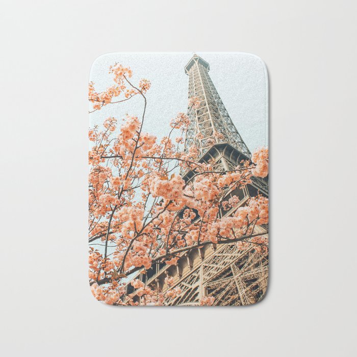 Paris In Spring | Travel Photography Eifel Tower | Wonder Building Architecture Love Bath Mat