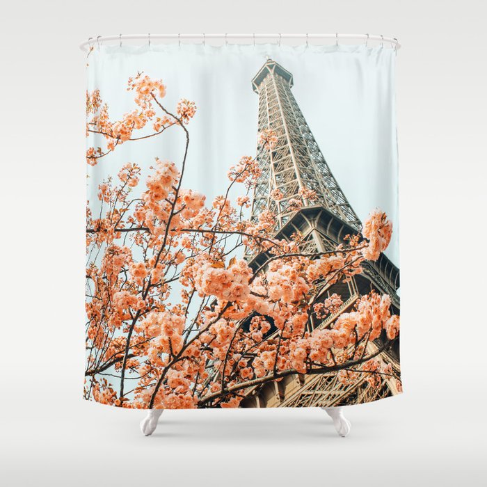 Paris In Spring | Travel Photography Eifel Tower | Wonder Building Architecture Love Shower Curtain