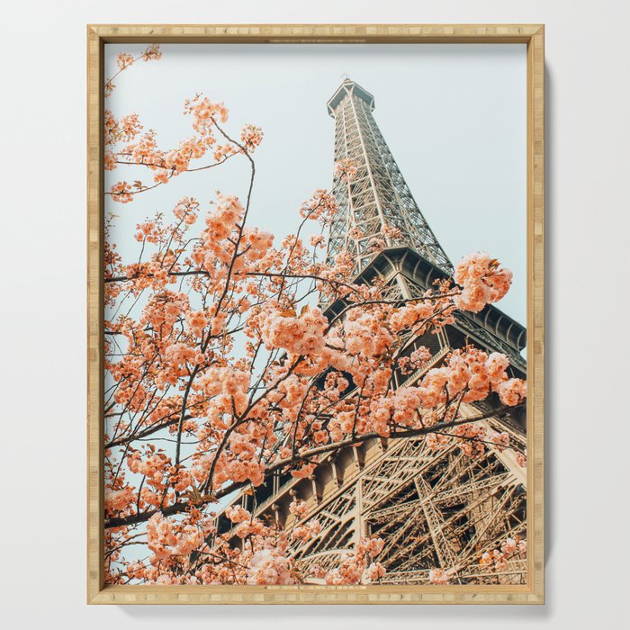 Paris In Spring | Travel Photography Eifel Tower | Wonder Building Architecture Love Serving Tray