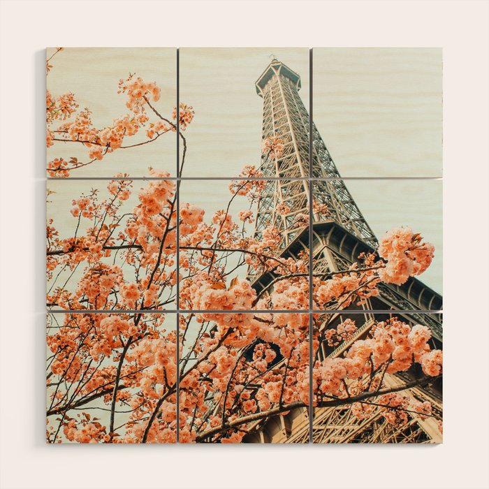 Paris In Spring | Travel Photography Eifel Tower | Wonder Building Architecture Love Wood Wall Art