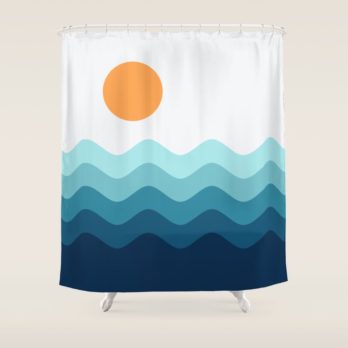 Abstract Landscape 14 Portrait Shower Curtain