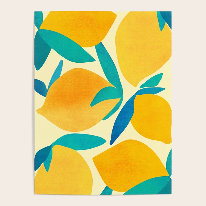 Mangoes - Tropical Fruit Illustration Poster