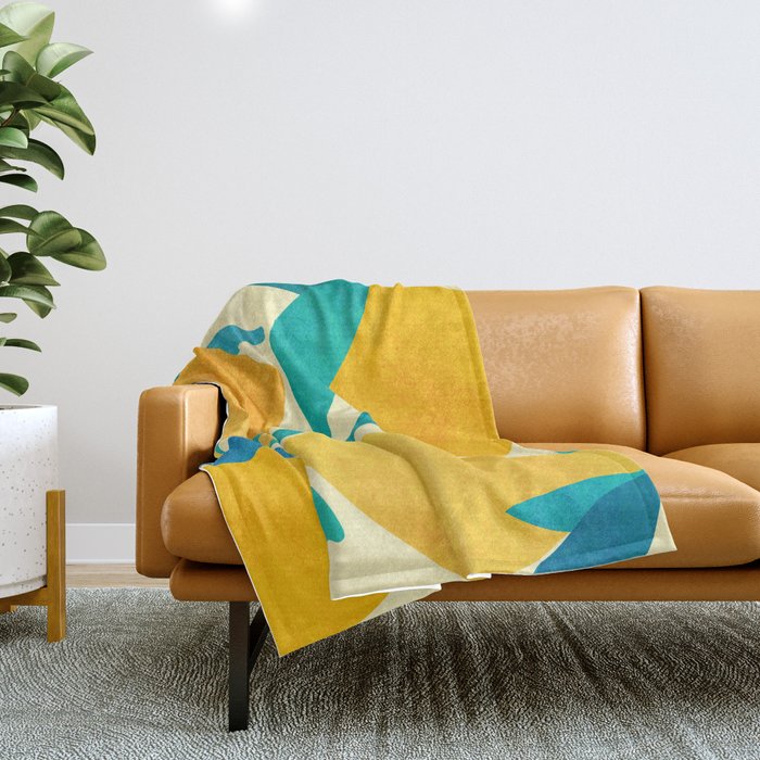 Mangoes - Tropical Fruit Illustration Throw Blanket