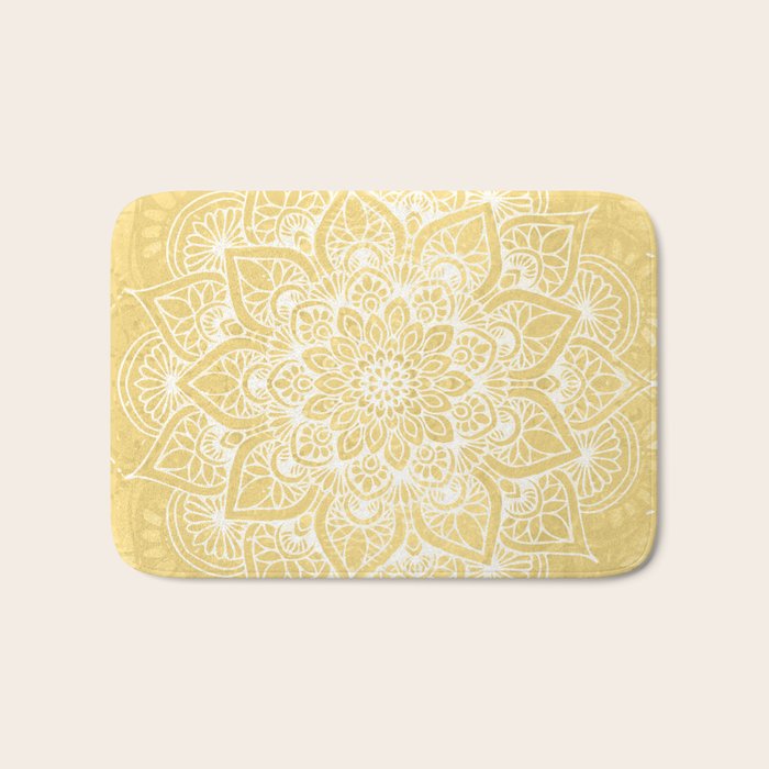 Mandala, Floral, Sun, Wall Art Boho Bath Mat