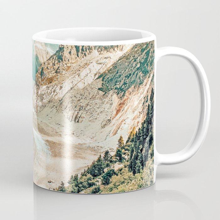 Apricity, Scenic Neutral Pastel Nature Travel Photography, Mountains Exotic Birds Landscape Path Coffee Mug
