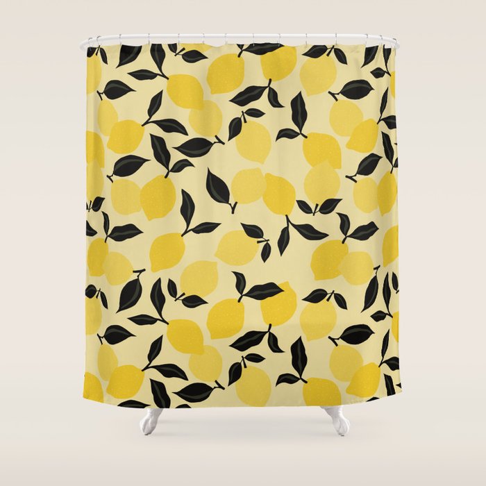Seamless Citrus Pattern / Lemons Shower Curtain