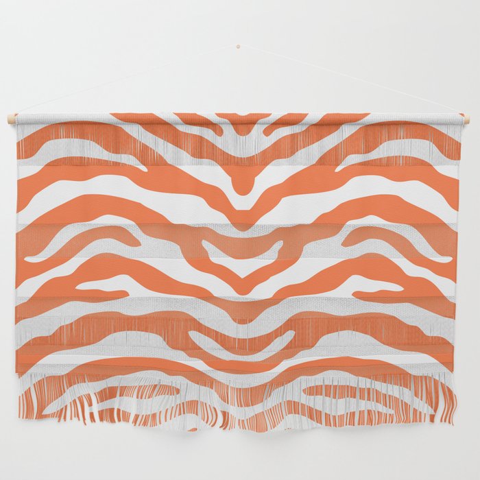 Zebra Wild Animal Print Orange Wall Hanging