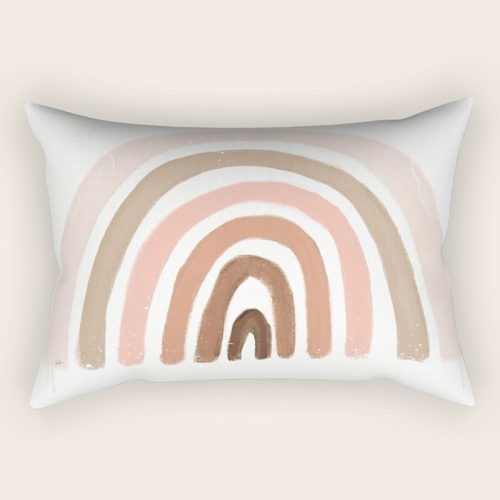 Rainbow Pink Minimalist Rectangular Pillow