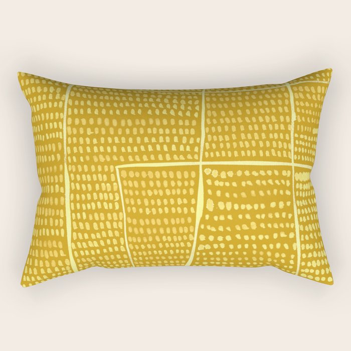 Categorize Print In Yellow Rectangular Pillow