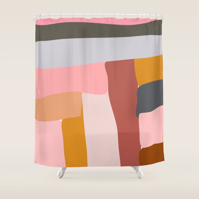 Modern Abstract In Earthy Colors Shower Curtain