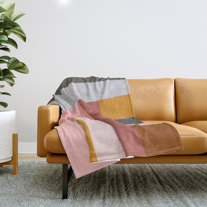 Modern Abstract In Earthy Colors Throw Blanket