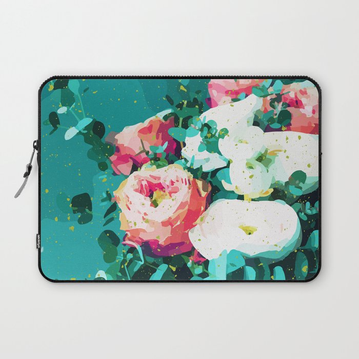 Floral & Confetti #Digitalart #Floral Laptop Sleeve