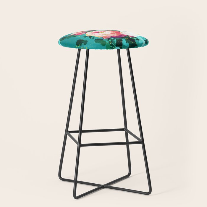 Floral & Confetti #Digitalart #Floral Stool