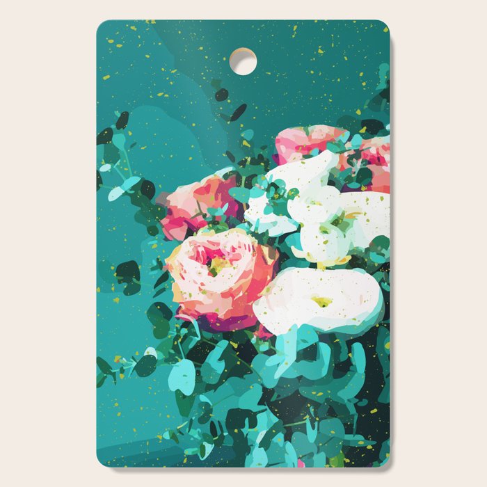Floral & Confetti #Digitalart #Floral Cutting Board