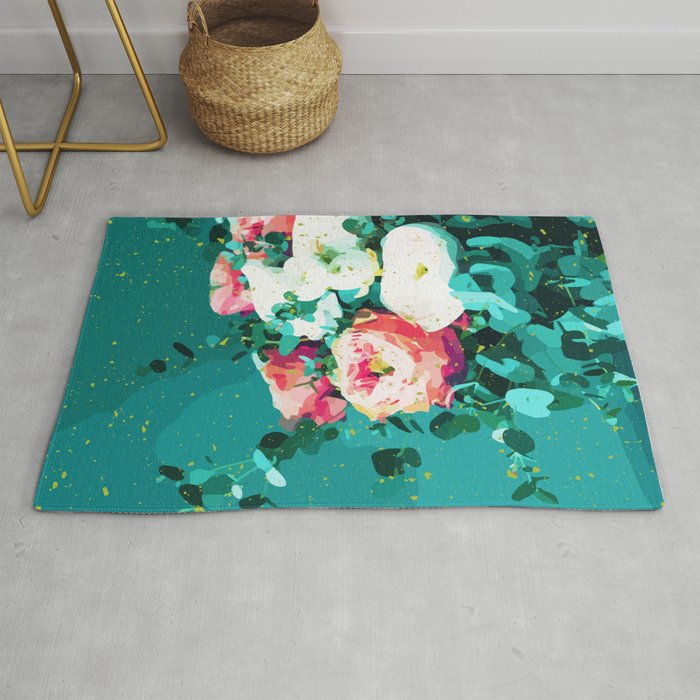 Floral & Confetti #Digitalart #Floral Rug
