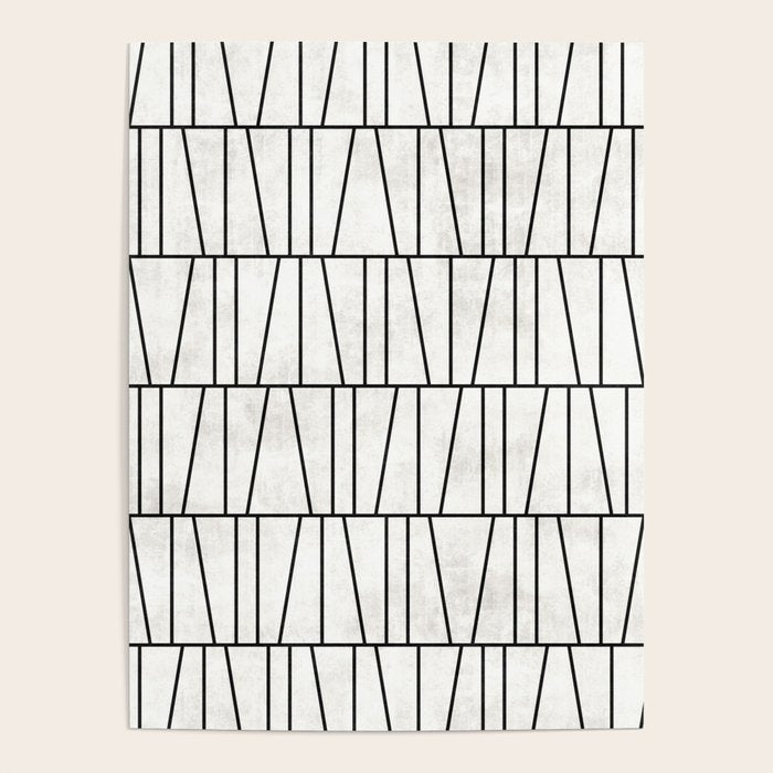 Mid-Century Modern Pattern No.6 - White Poster