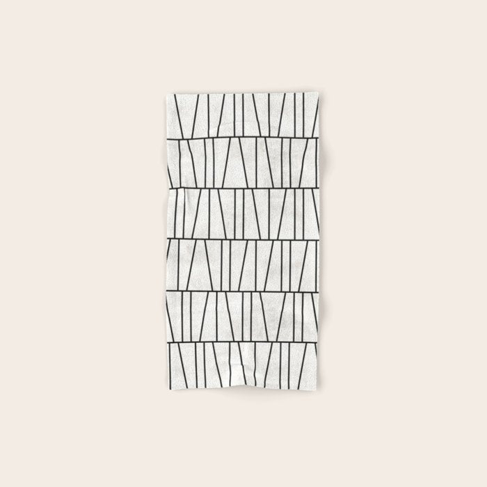 Mid-Century Modern Pattern No.6 - White Bath Towel