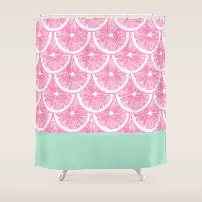 Zesty Splice - Pink Grapefruit Shower Curtain