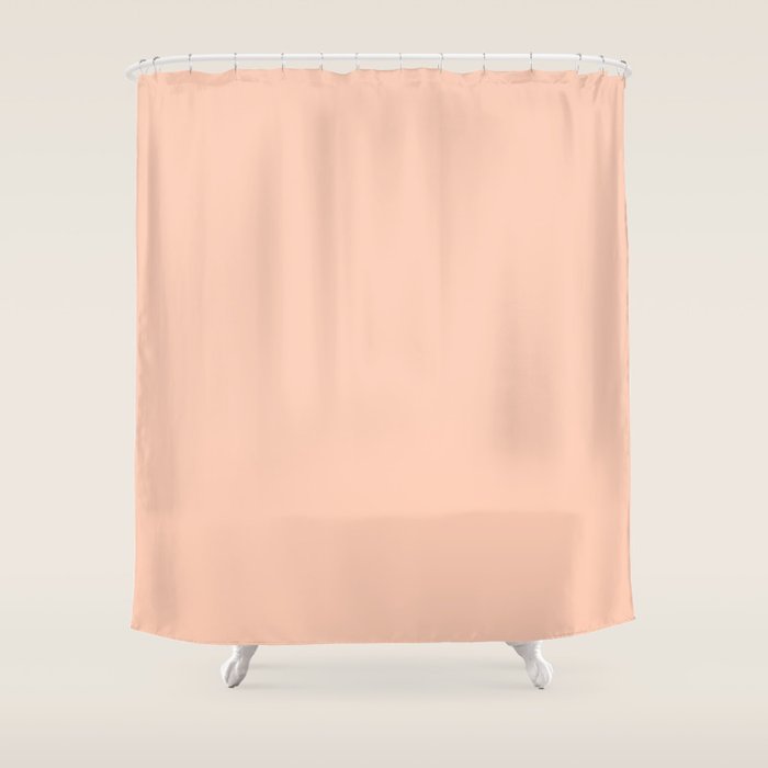 Peach Warm Pink Solid Color Shower Curtain