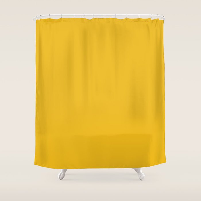 Marigold Vibrant Yellow Solid Color Shower Curtain