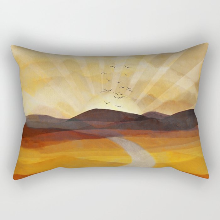 Desert In The Golden Sun Glow Ii Rectangular Pillow