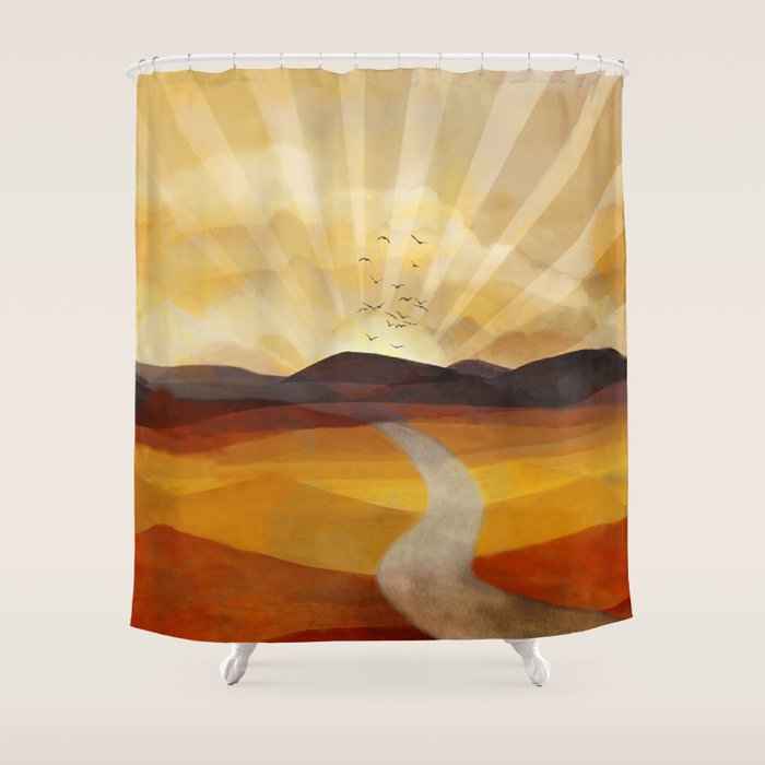 Desert In The Golden Sun Glow Ii Shower Curtain