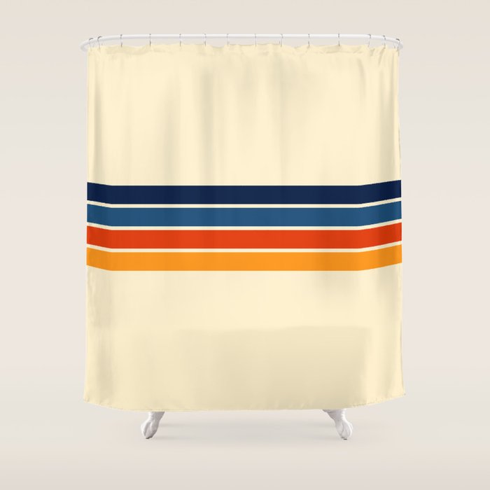 Mitsunari - Classic Retro Stripes Shower Curtain