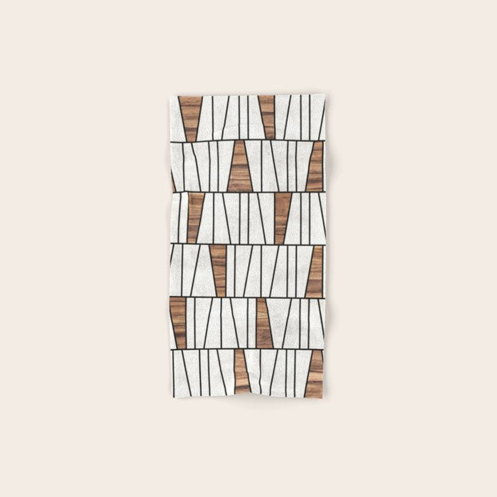 Mid-Century Modern Pattern No.4 - Concrete And Wood Bath Towel