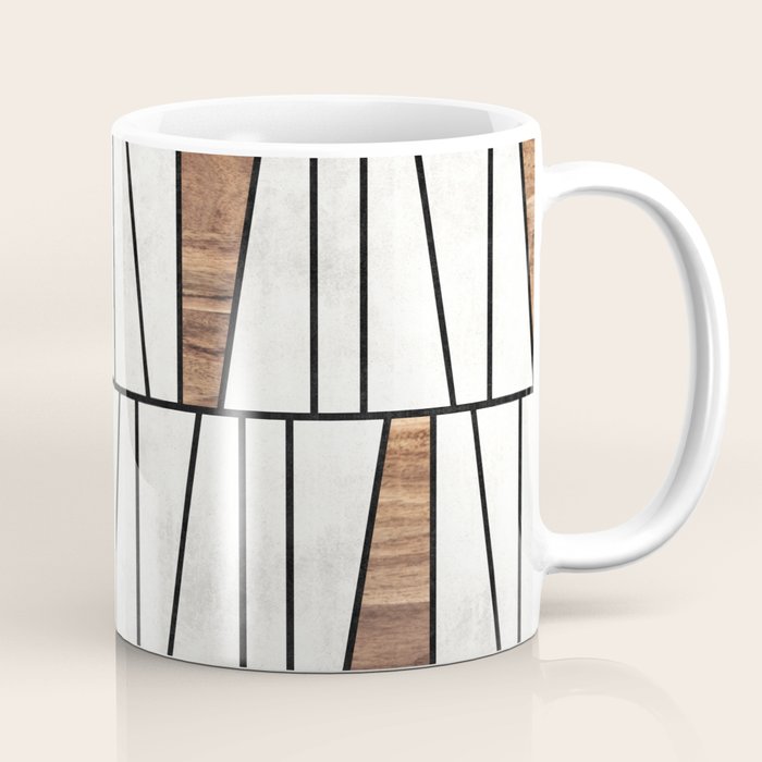 Mid-Century Modern Pattern No.4 - Concrete And Wood Coffee Mug