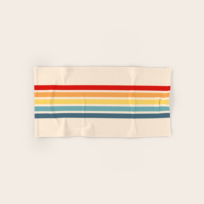 Takaakira - Classic Rainbow Retro Stripes Bath Towel