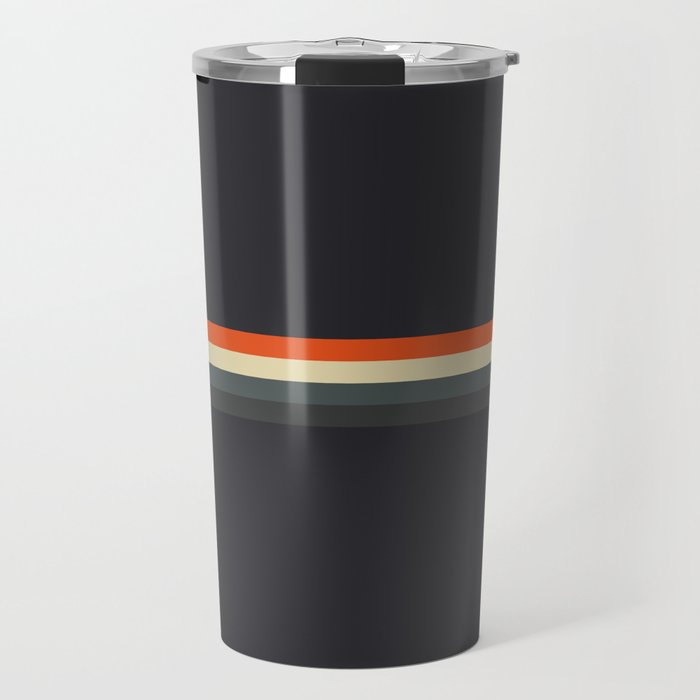 Fujitaka - Classic Dark Retro Stripes Travel Mug