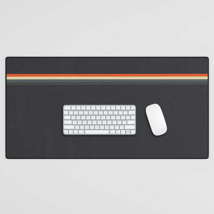 Fujitaka - Classic Dark Retro Stripes Desk Mat
