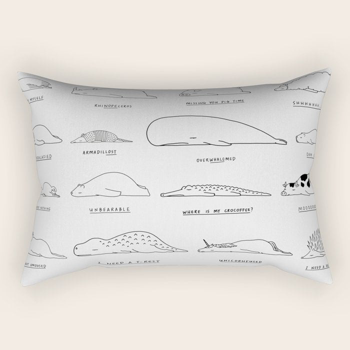 Moody Animals Pattern Rectangular Pillow