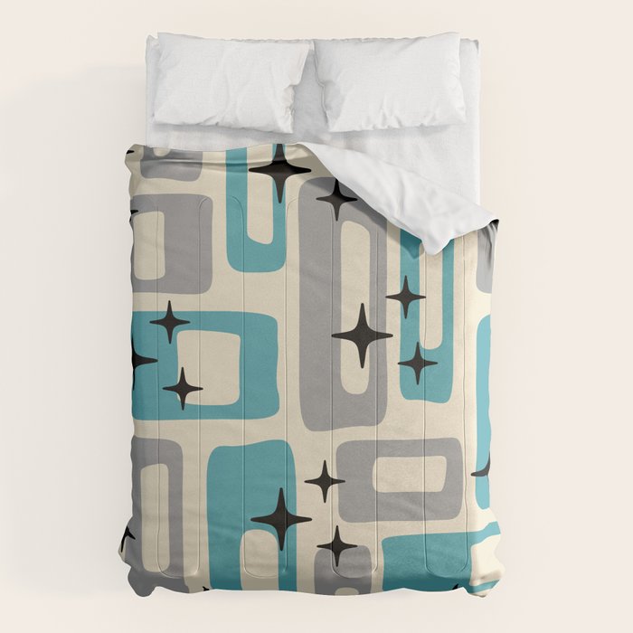 Mid Century Modern Decoration Kitsch 223 Blue And Gray Comforter