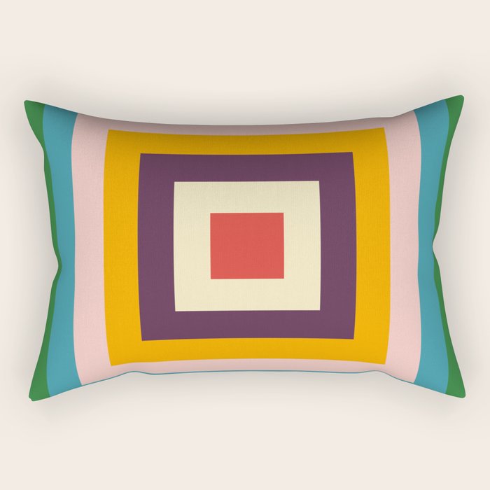 Retro Colored Square Space Rectangular Pillow