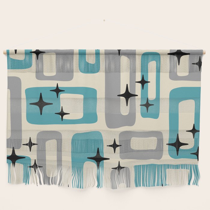 Mid Century Modern Decoration Kitsch 223 Blue And Gray Wall Hanging