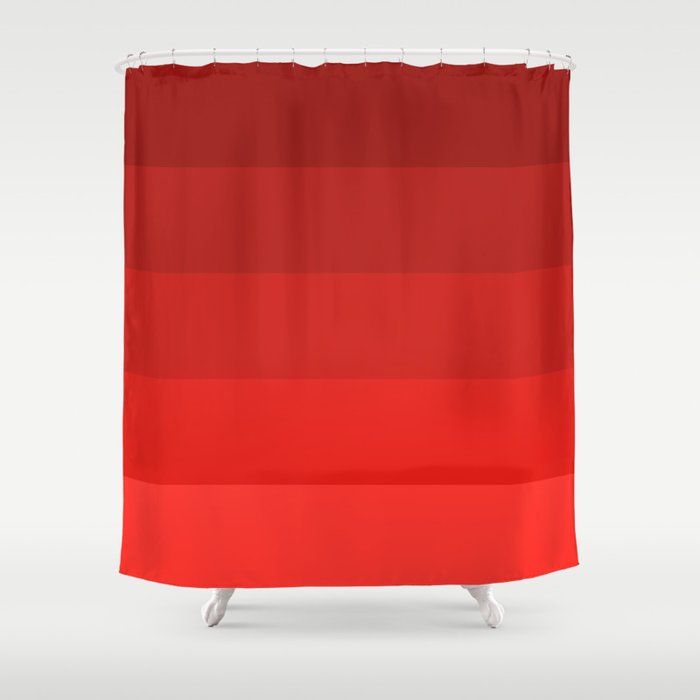 Red Striped Color Gradient Shower Curtain