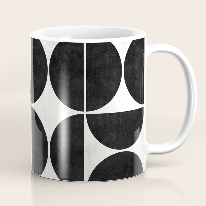 Mid-Century Modern Pattern No.3 - Black And White Coffee Mug