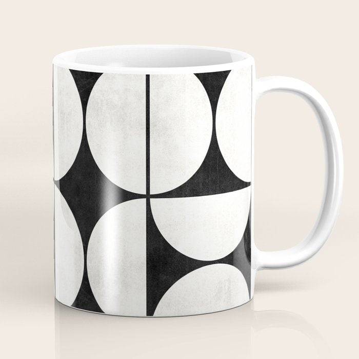 Mid-Century Modern Pattern No.2 - Black And White Coffee Mug